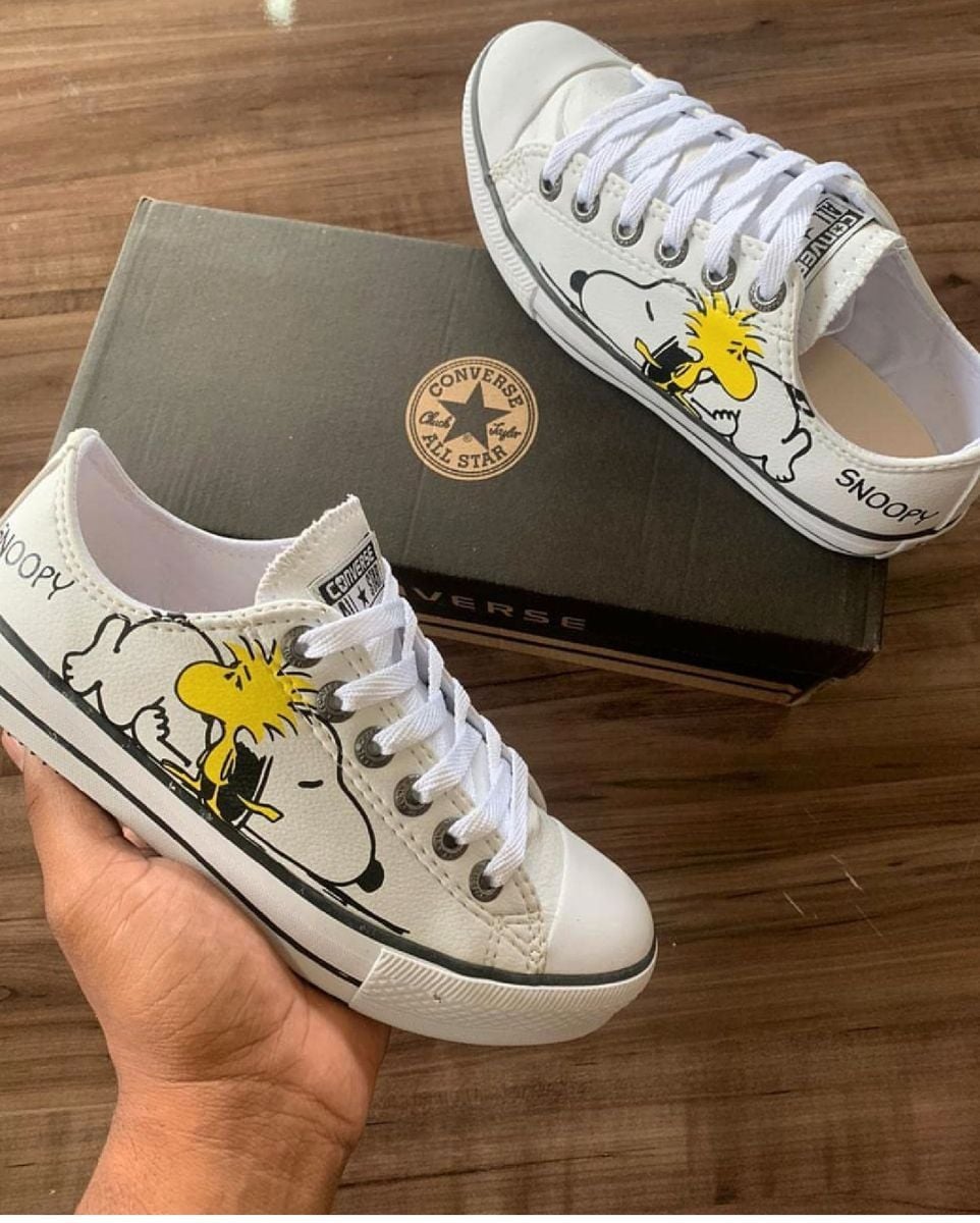 Tênis All Star Converse Snoopy Branco Feminino | Tênis Feminino All