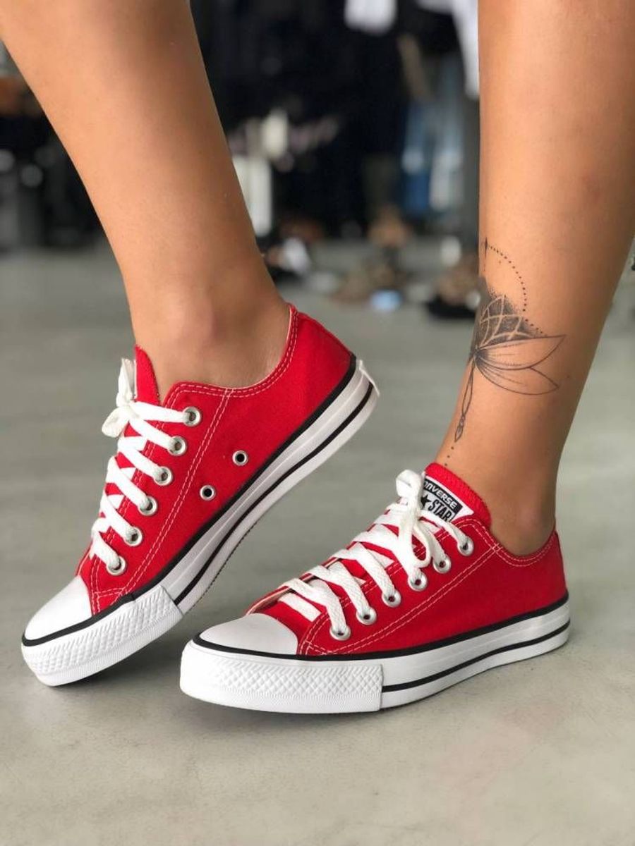 all star flatform vermelho