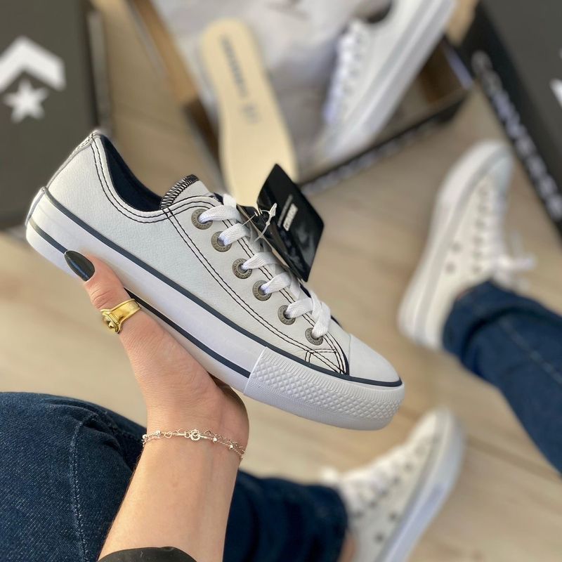 Converse Chuck Taylor PreÃ§o Tenis All Star Couro Branco Tênis All