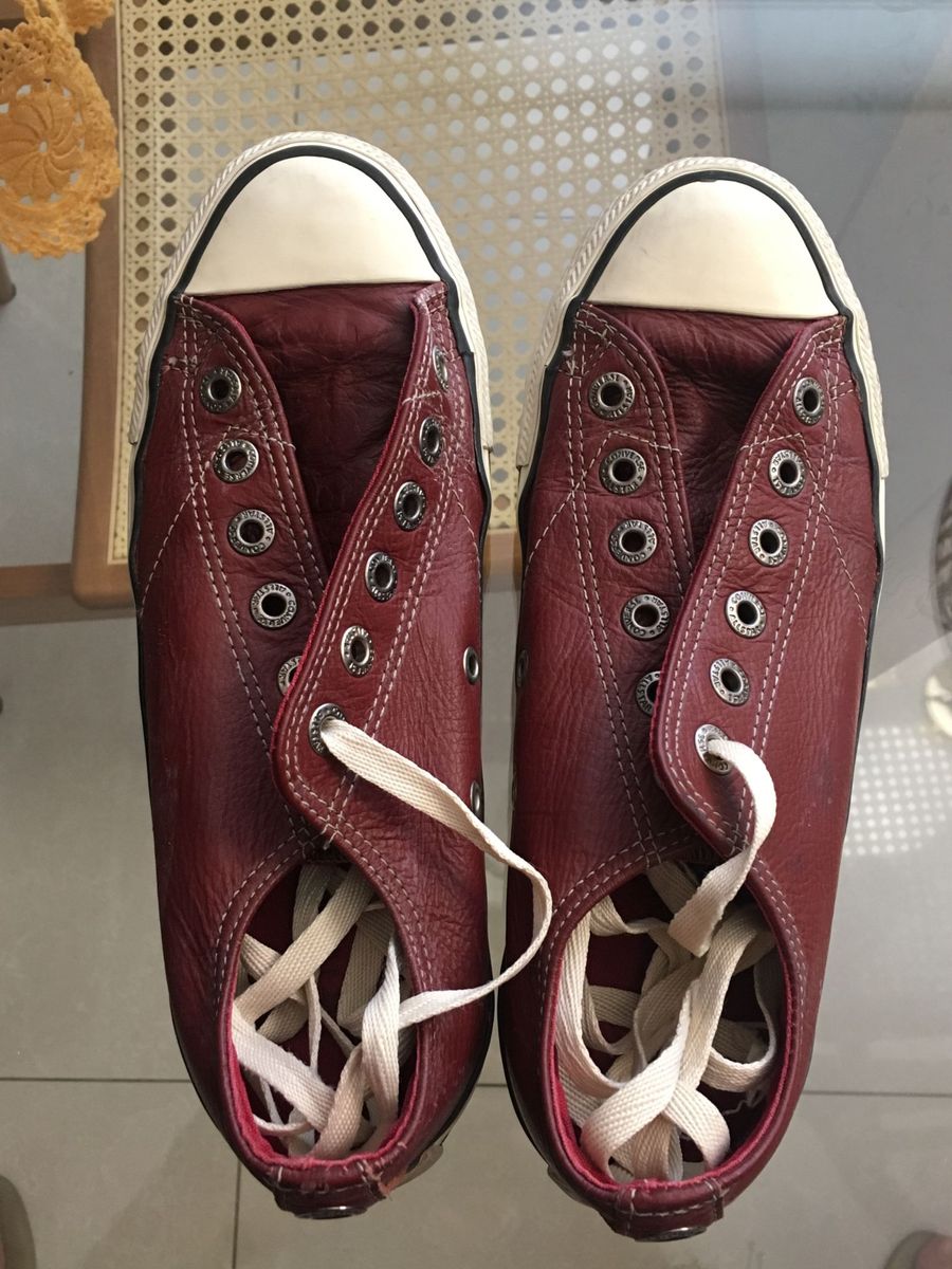 all star converse couro vinho