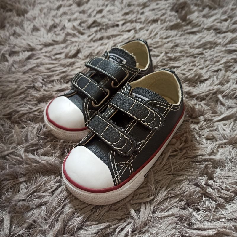 Tênis All All Star Infantil Preto Couro Tênis All Star De Couro