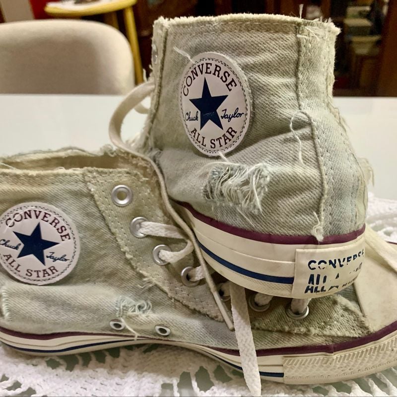 Tênis All Star Feminino Jeans Rasgado All Star Nunca Usado