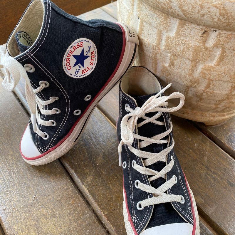 Tênis All Star Preto de Lona Infantil, Calçado Infantil para Meninas All  Star Usado 87003348