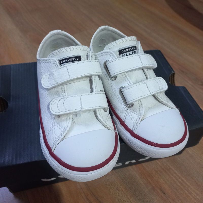 All star best sale infantil branco velcro