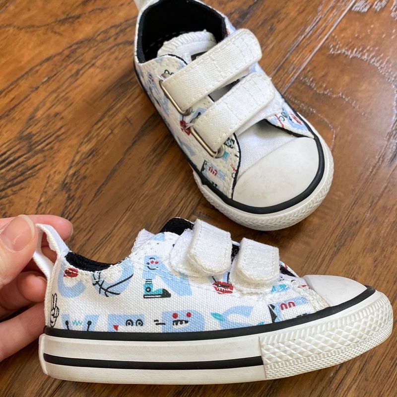 All star infantil shops com velcro branco