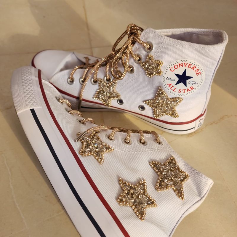 Tênis Botinha All Star Personalizado Customizado Luxo+brinde