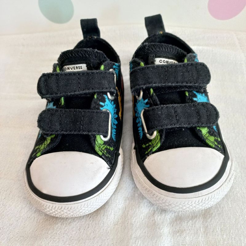 Tênis All Star Infantil Couro e Velcro Preto Converse - Tênis All Star  Infantil Couro e Velcro Preto Converse - Converse