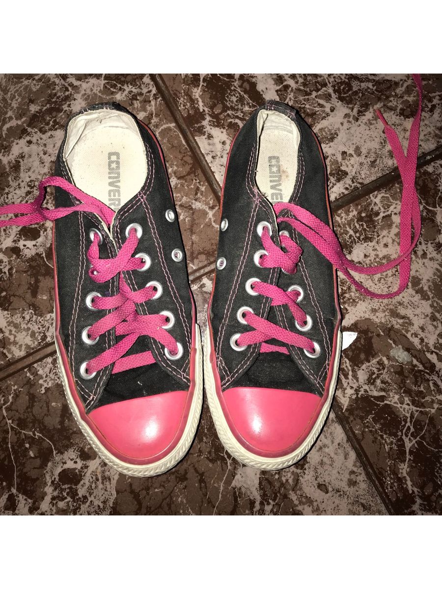 All star hot sale rosa e preto