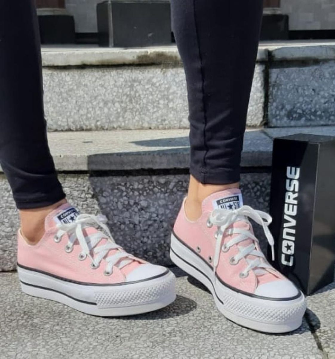 tenis all star rosa plataforma