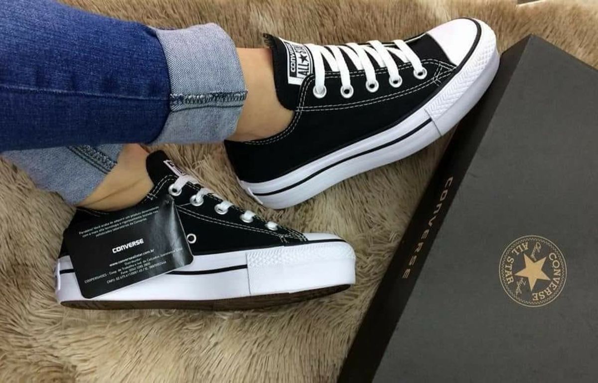 all star solado alto preto