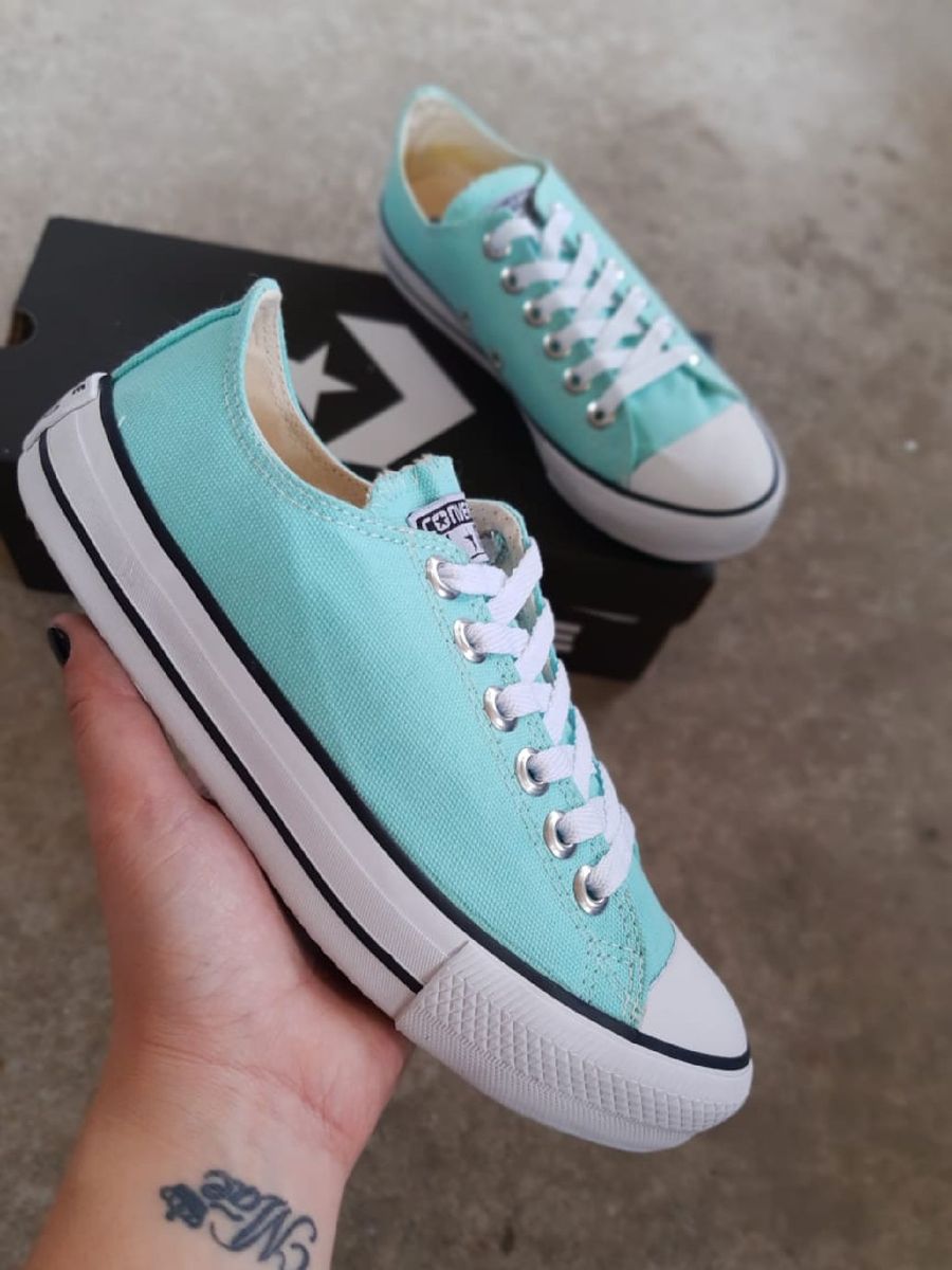 tenis all star cano alto verde agua