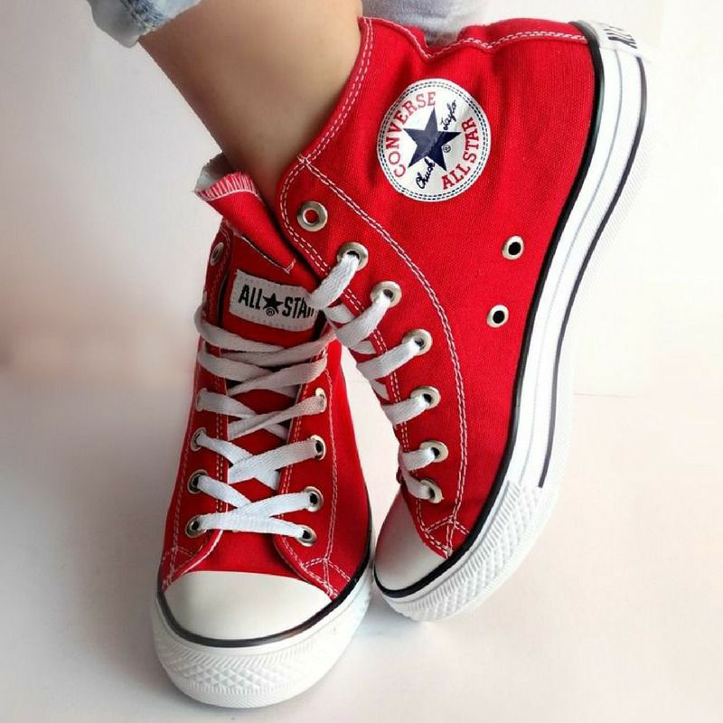 Tenis all star hot sale vermelho cano medio