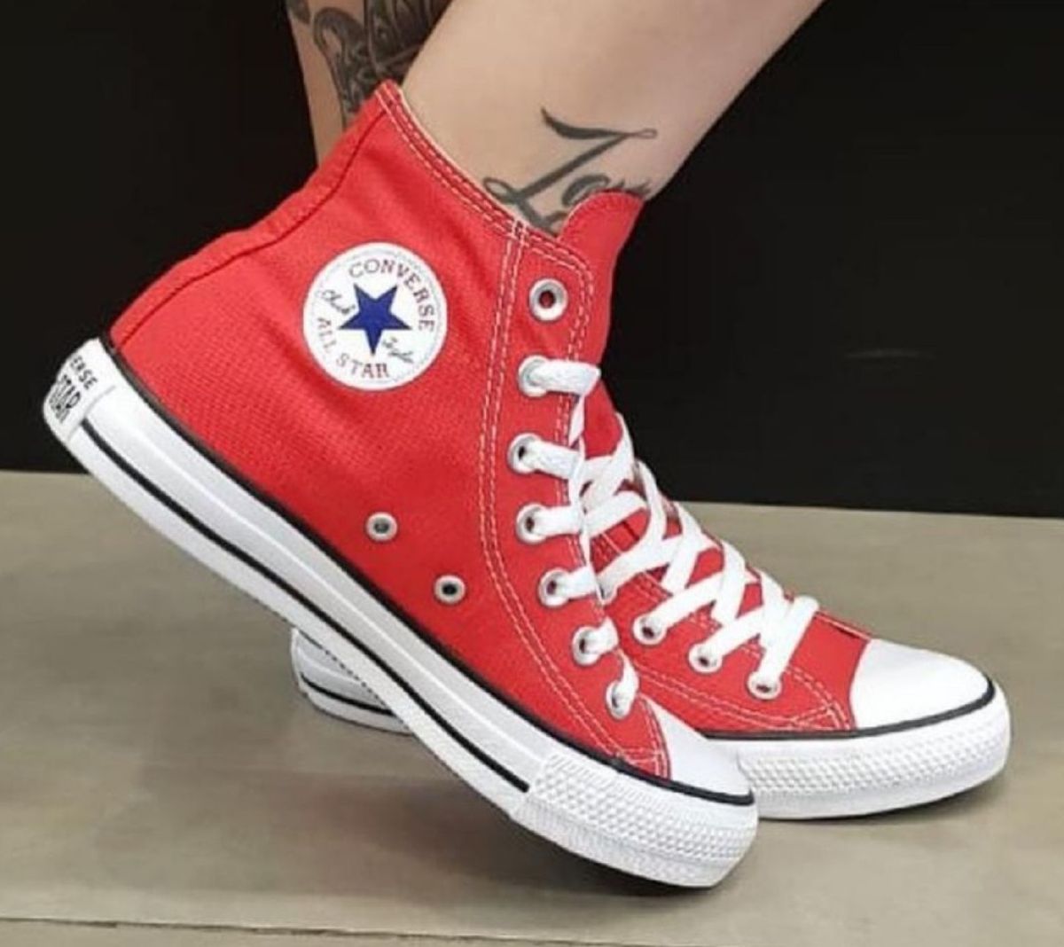all star vermelho cano longo