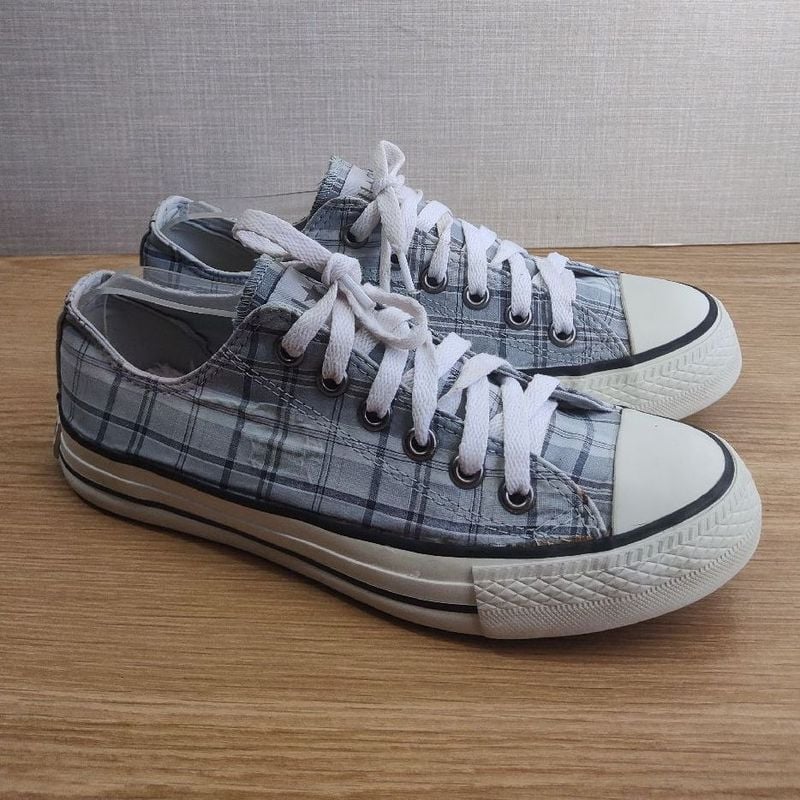 Tênis All Star Xadrez Azul Cano Baixo All Star Usado 102662580