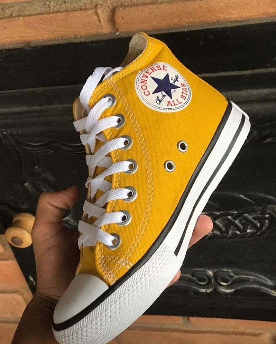 all star converse amarelo cano alto