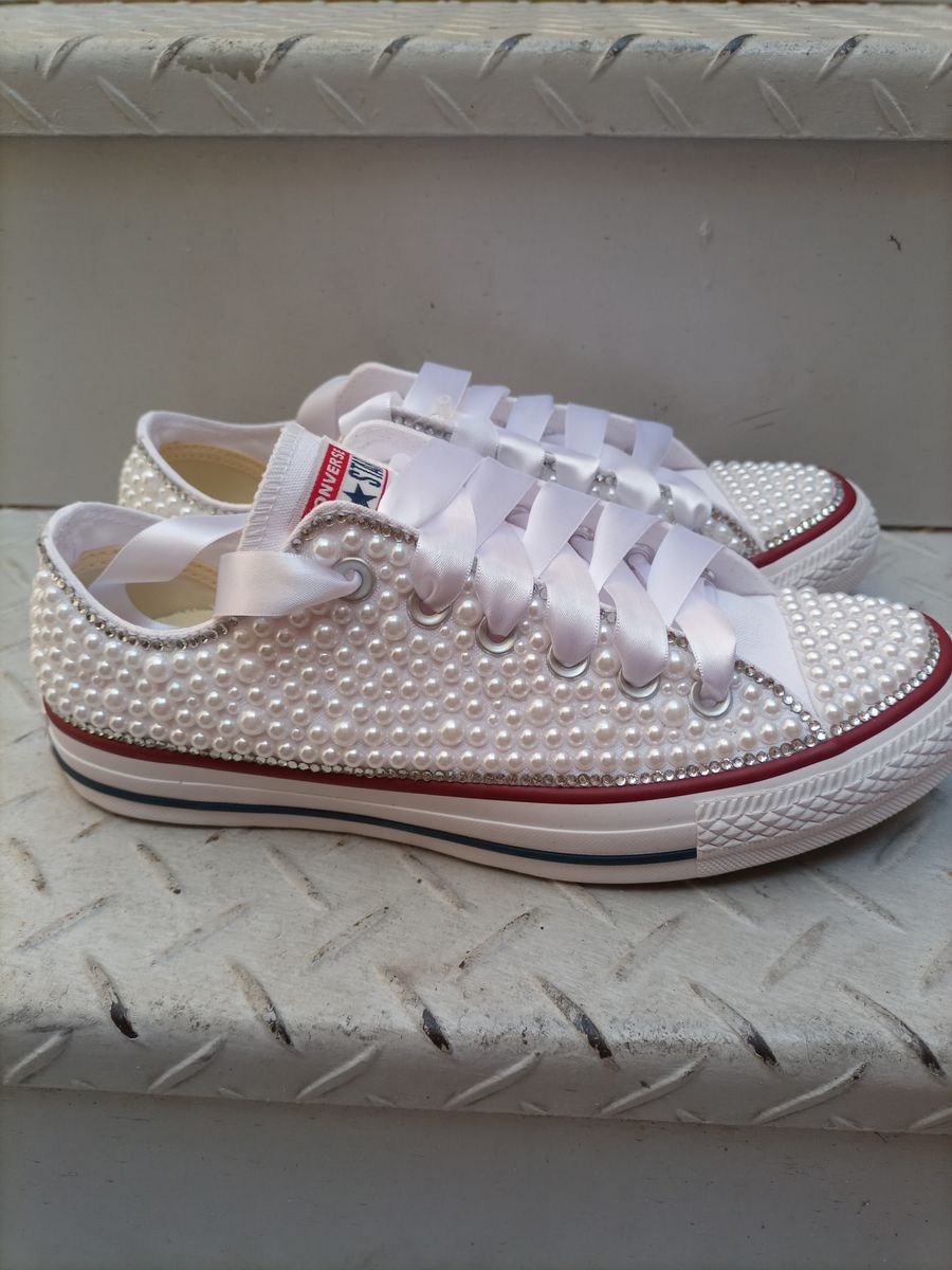 Tênis All Star Original Com Pérolas e Strass