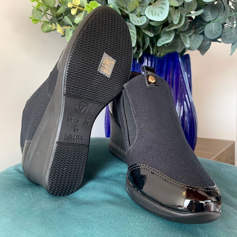 Anabela Via Uno TÃªnis Tênis Anabela Preto Monocromático Via Uno