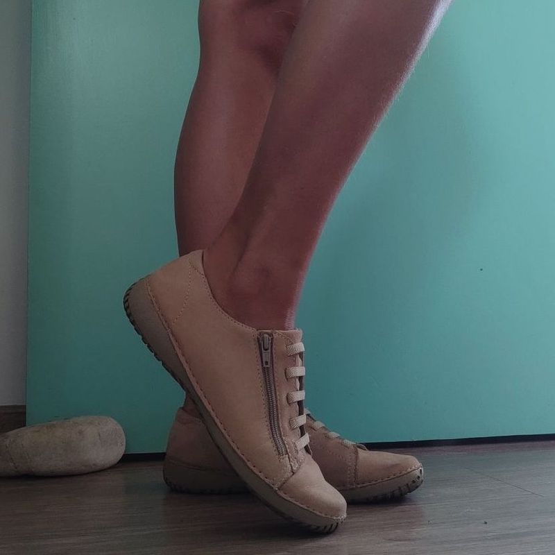 Tênis Andacco Couro Legítimo Cor Nude Tam 35 Tênis Feminino - Main Image