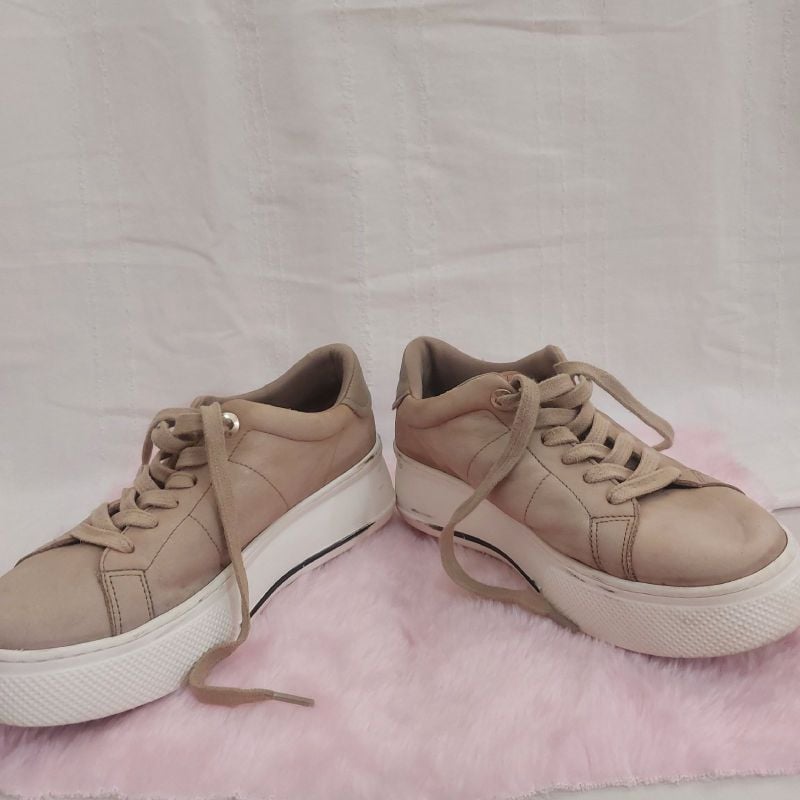 Tênis Arezzo Zz Life Nobuck Taupe Bege Arezzo Usado 101397136