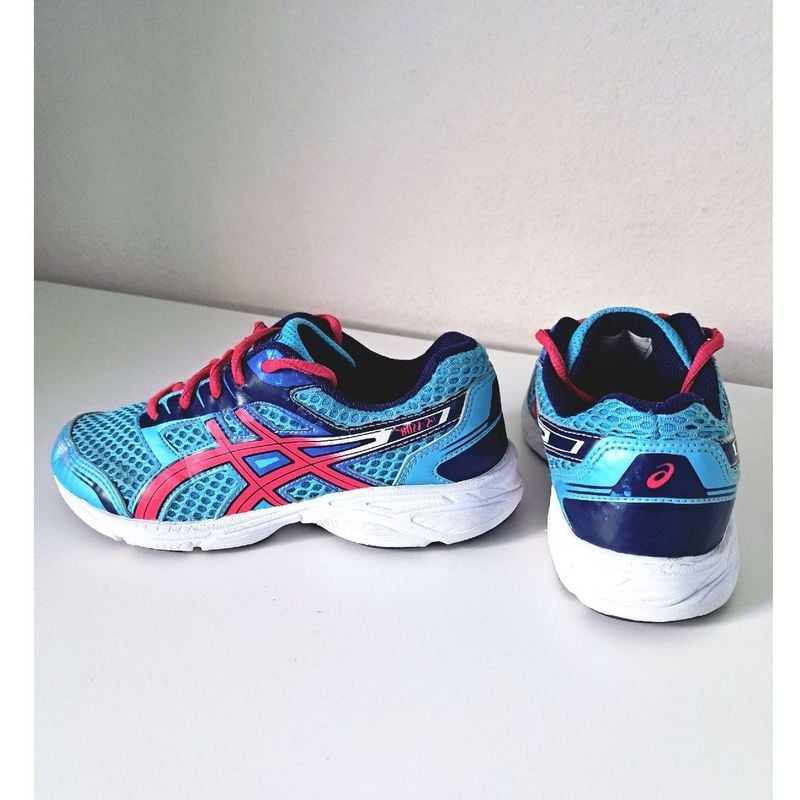 Tenis Asics 32 Azul Bb e Rosa Feminino Menina Infantil Kids