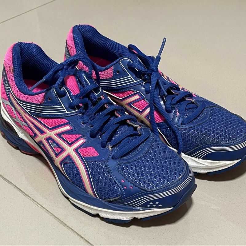 Tenis asics feminino store azul e rosa