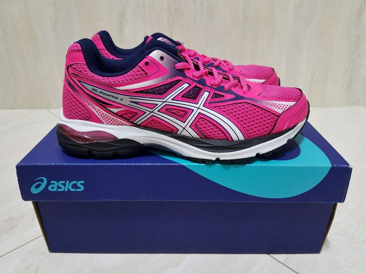 tênis asics gel equation 9 feminino azul e rosa