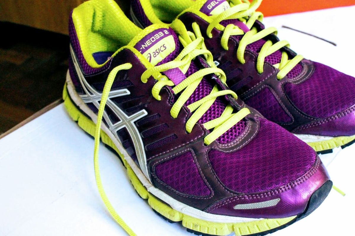 asics roxo e verde