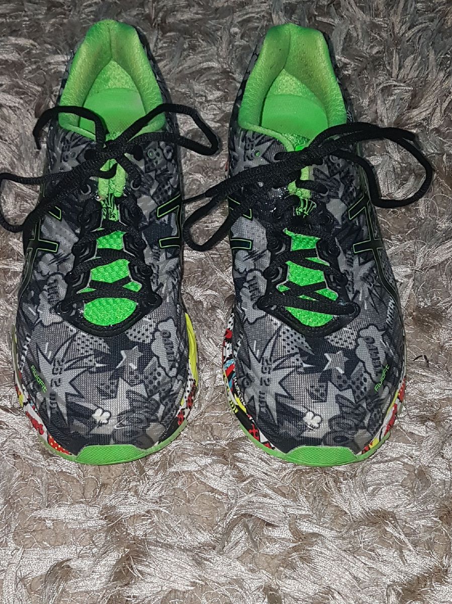 tenis asics verde fluorescente