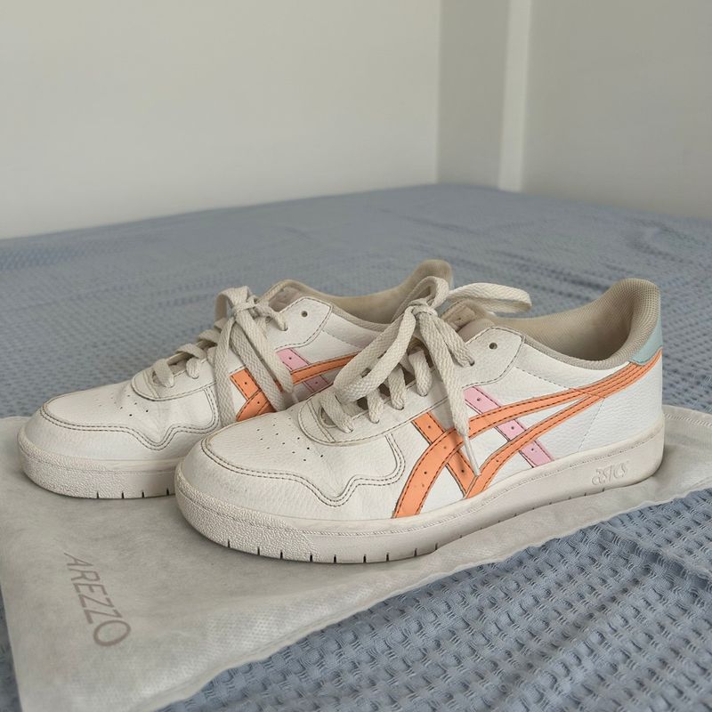 Tênis Asics Japan S Branco Laranja | Asics Usado 110641884 | enjoei