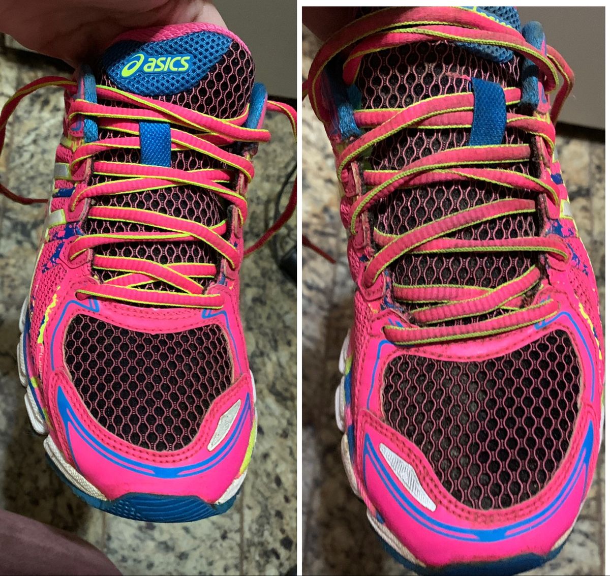 asics azul e rosa feminino