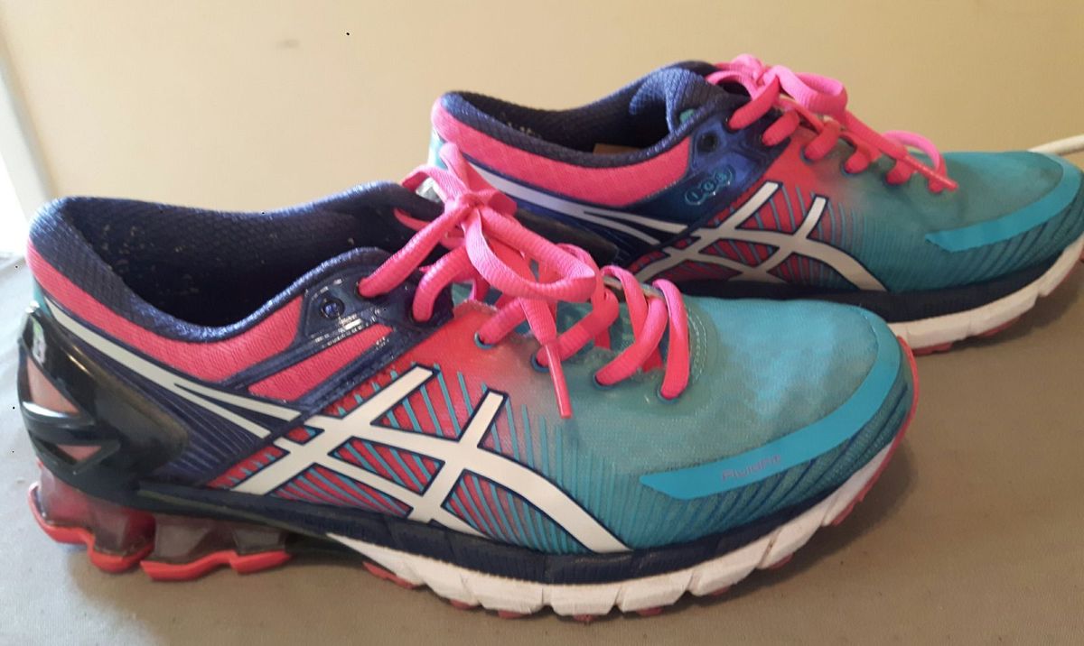 tênis asics gel kinsei 6 feminino azul e rosa