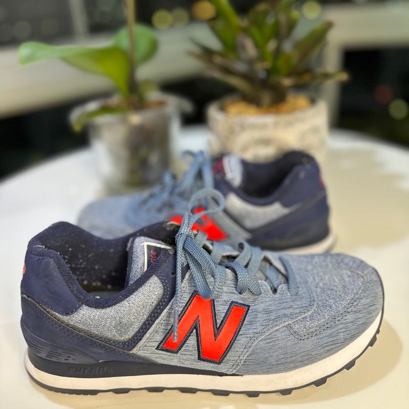 New balance 574 azul hotsell e vermelho