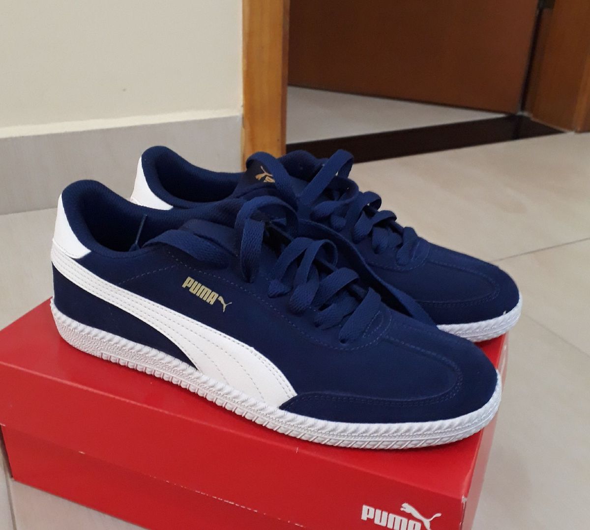 tenis puma camurça azul