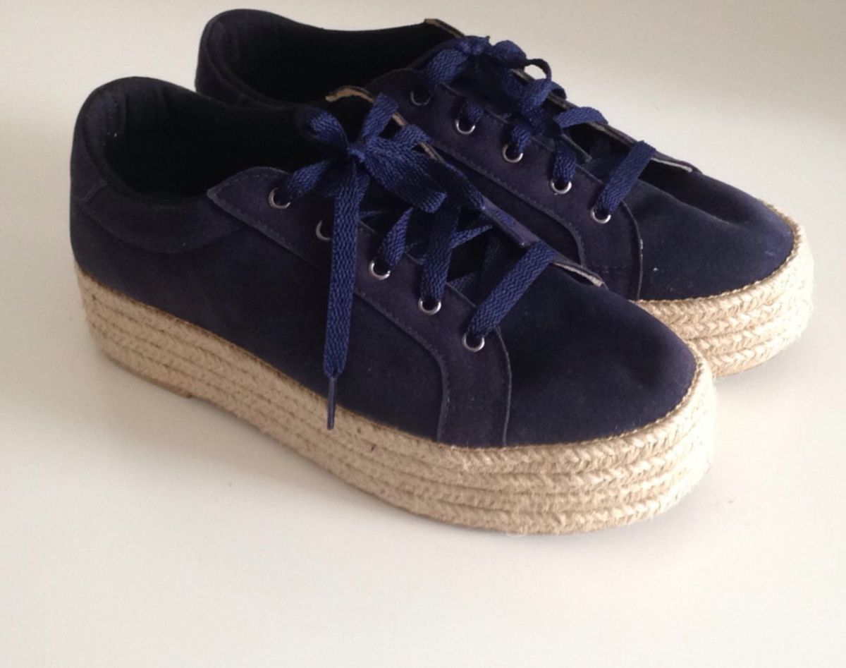 tenis plataforma azul marinho