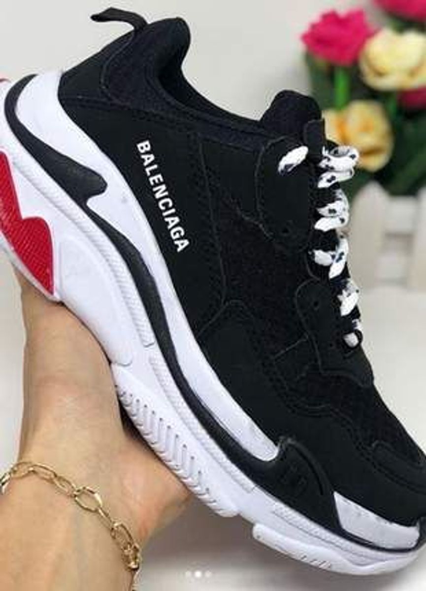 tenis balenciaga preto e vermelho