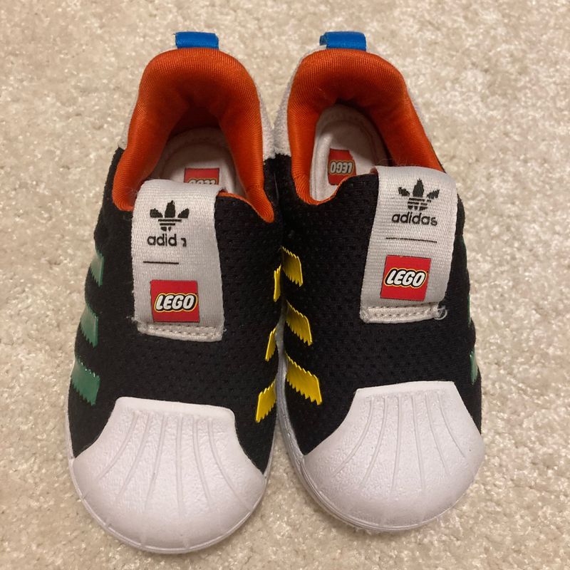 Tênis Bebê Adidas Lego Preto e Colorido Calçado Infantil para