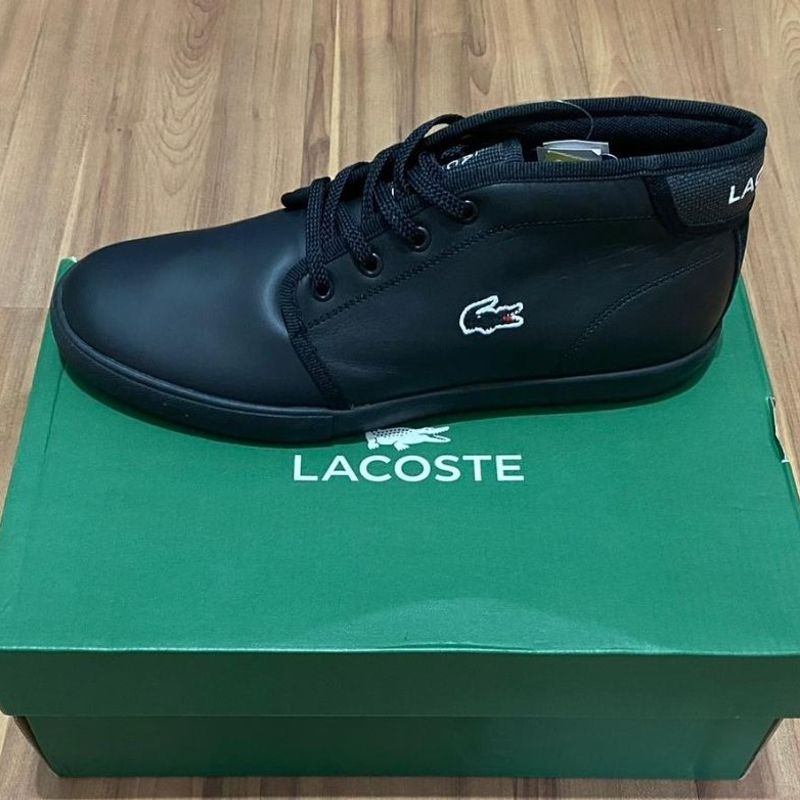Tênis Botinha Bota Masculino Feminino de Couro Preto Lacoste Ampthill  Tênis Masculino Lacoste Nunca Usado 95032920 enjoei