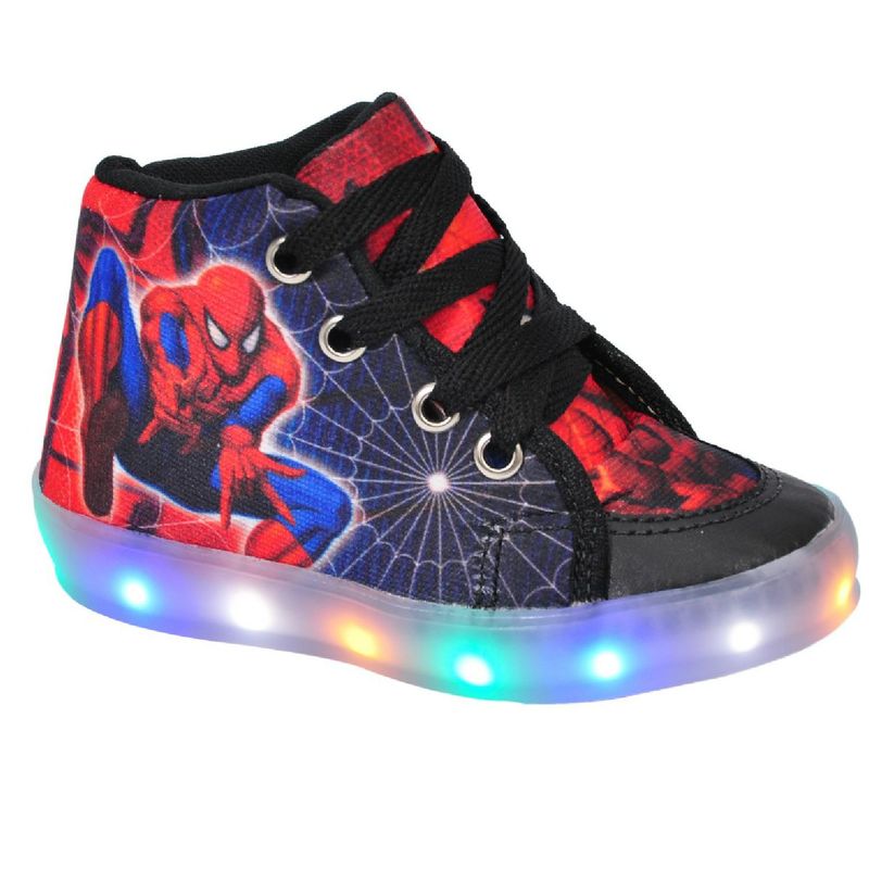 Tênis Botinha Masculino Luzinhas de Led Pisca Homem Aranha para