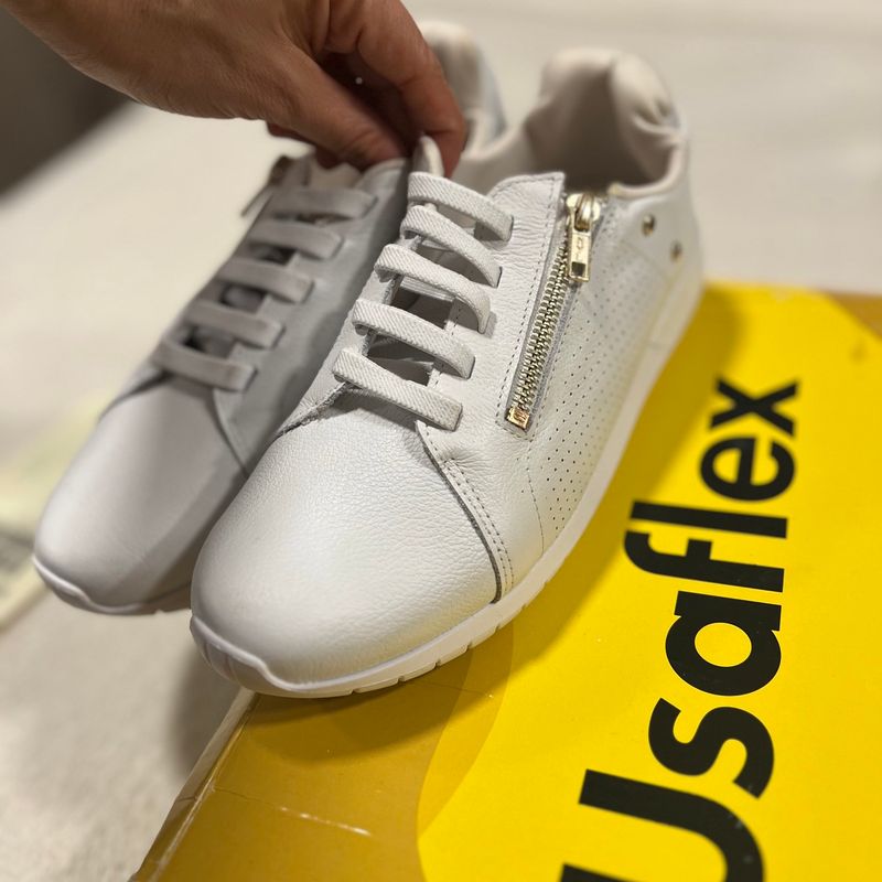 Tenis usaflex branco com hot sale dourado