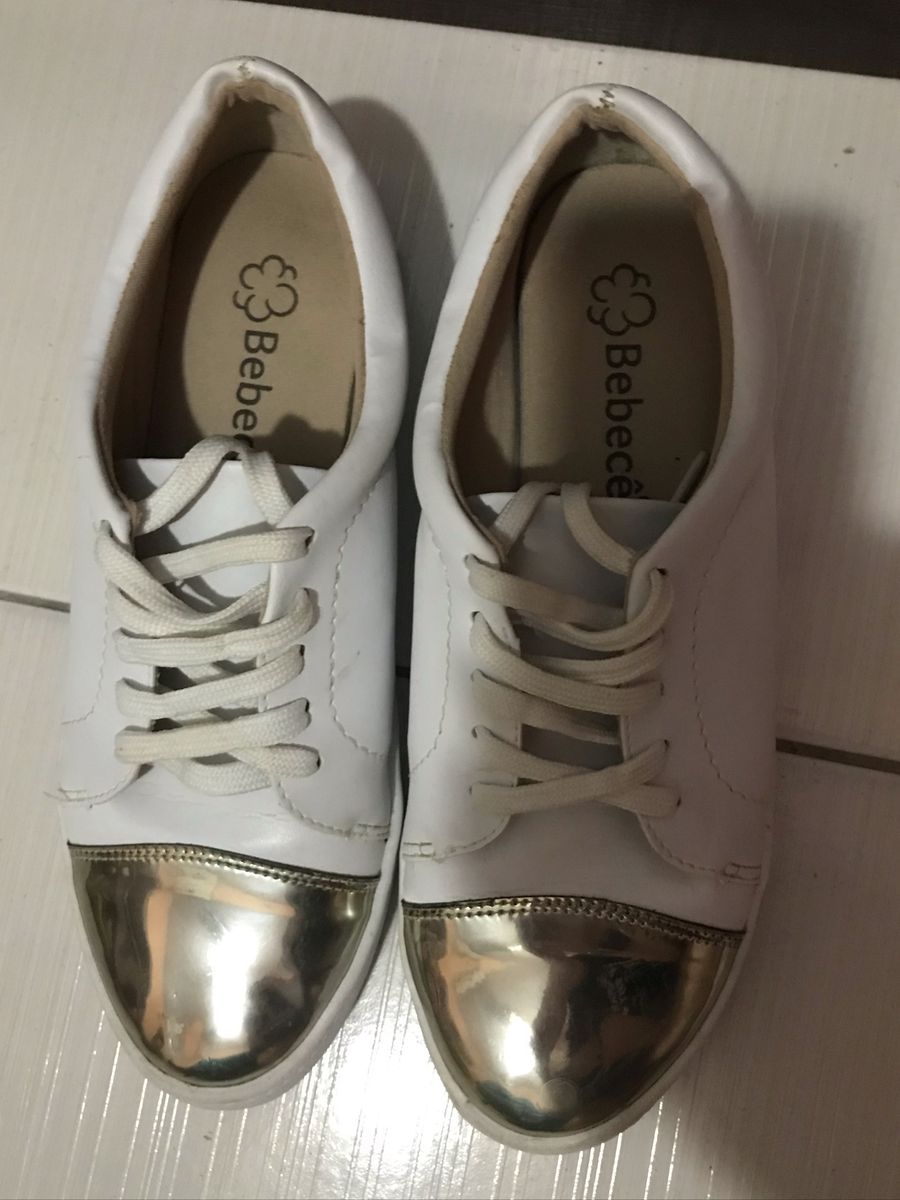 tenis bebece branco com prata