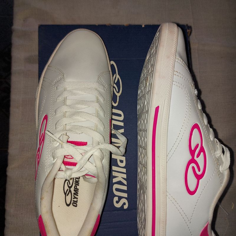 Tenis olympikus johnny feminino branco cheap com rosa