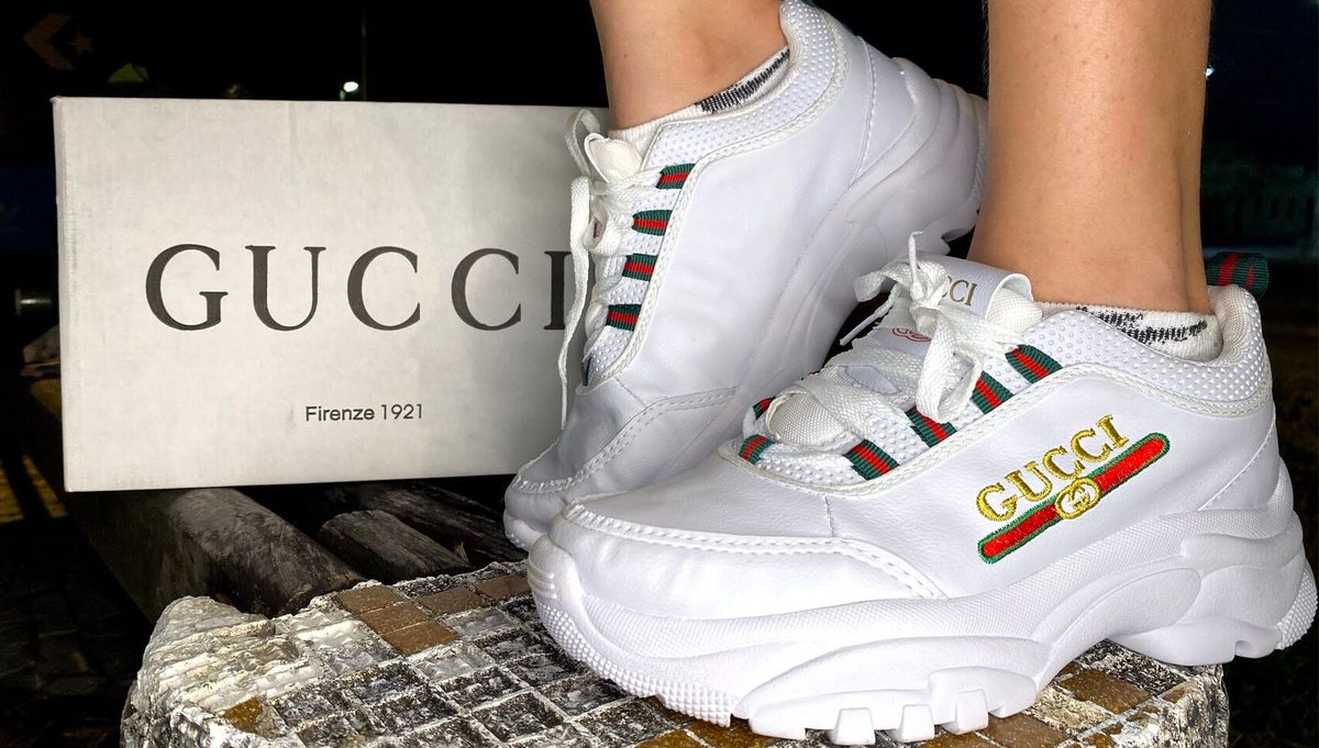 Tênis da sales gucci branco