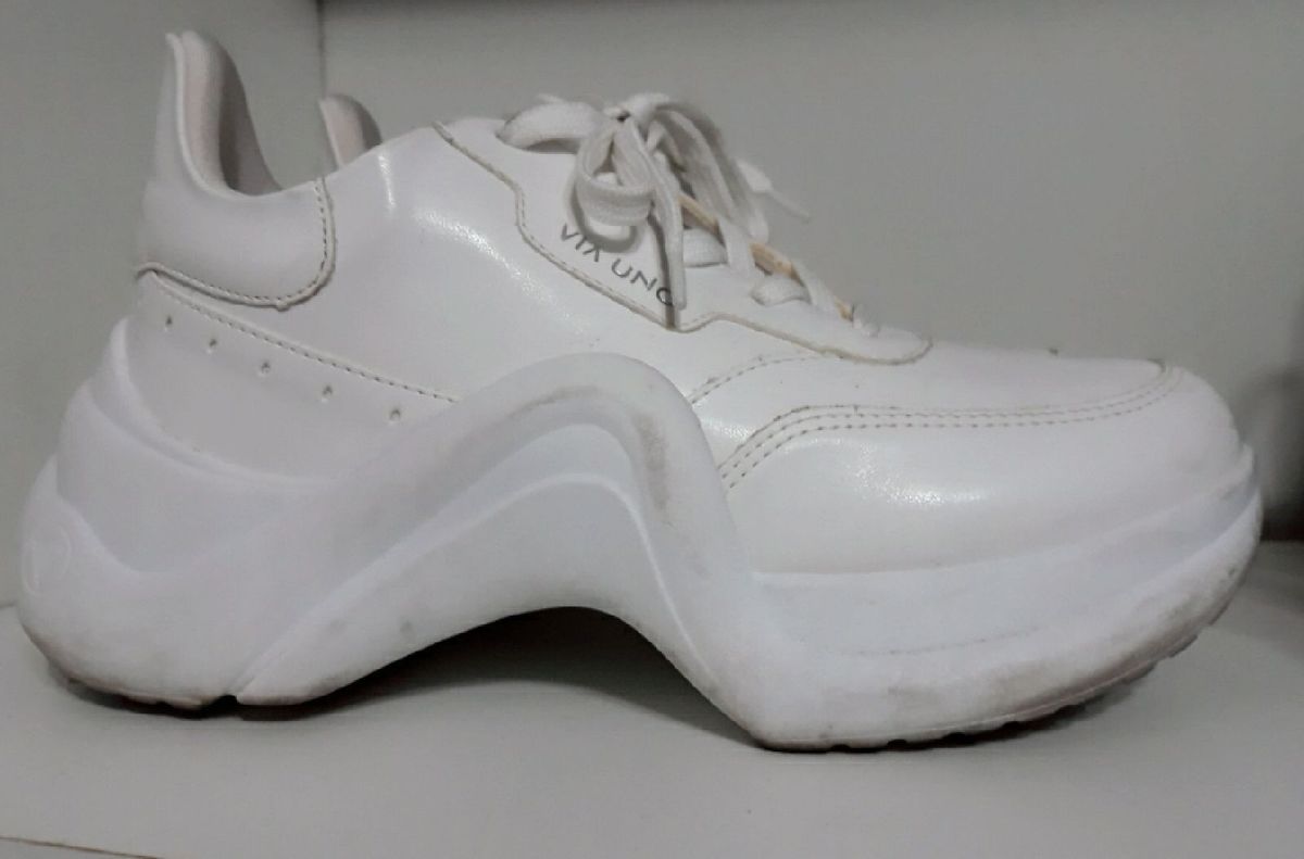 tenis plataforma branco via uno
