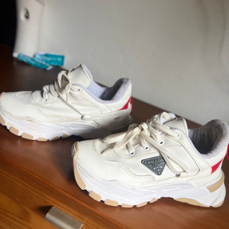 Tênis Branco Prada Tênis Feminino Prada Usado 93266935 enjoei