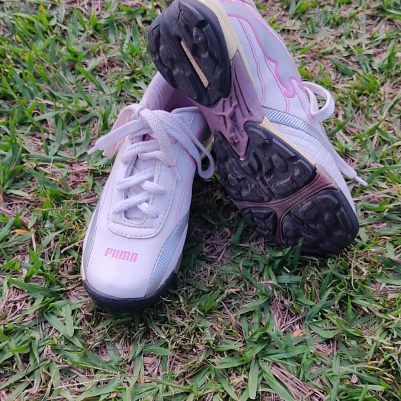 Tenis puma rosa outlet com cadarço de