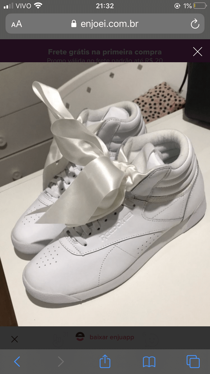 tenis reebok sem cadarço