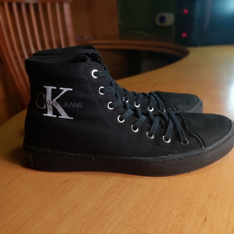 Tenis Calvin Klein Cano Alto Preto Calvin Klein Usado 101863364