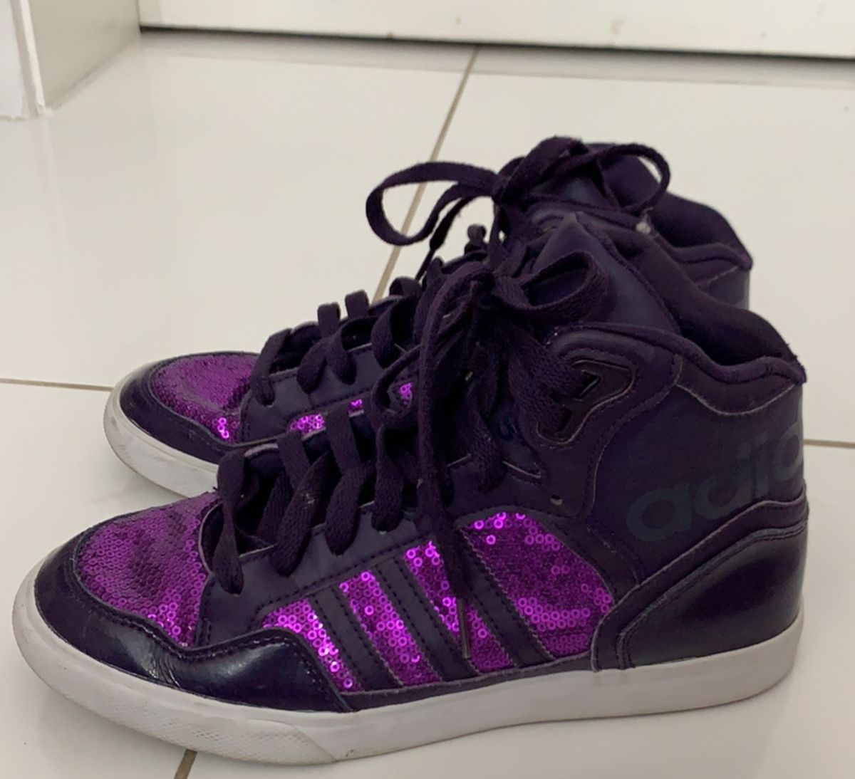 Tenis Cano Alto Adidas Roxo Tênis Feminino Adidas Usado 35411688