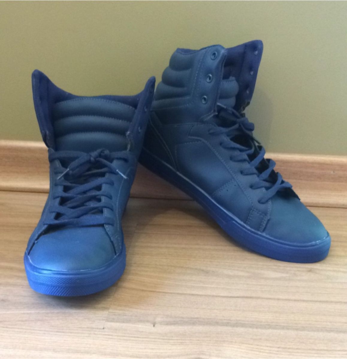 tenis cano alto azul masculino