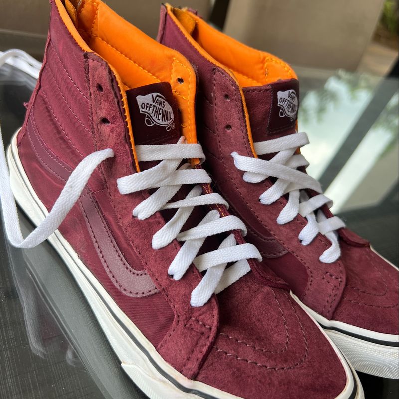 Tenis Cano Alto Botinha Vans Original Vinho Marsala Tênis